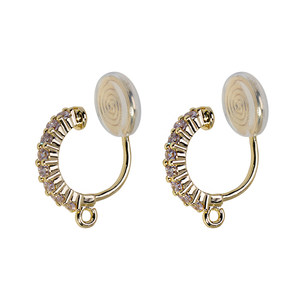 DIY ear clip accessories Flash mosquito and fragrance plate can adjust screw ear clip rhinestone soft cushion French pinch pinching no ear pier

