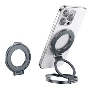 
Multifunctional double-sided magnetic mobile phone holder, universal metal 360-degree rotating ring buckle, foldable and portable, for lazy people to watch dramas
