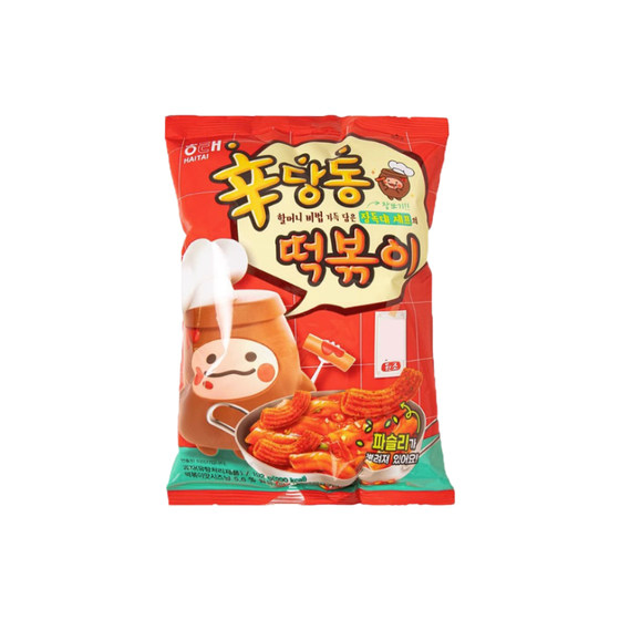 Haitai rice cake sticks 110g*5 bags of crispy, sweet and spicy stir-fried rice cake sticks, creamy puffed Korean imported snacks