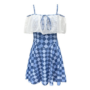 
2026 New Swimsuit Women's One-piece Skirt Style Conservative Slimming Belly Covering Student Hot Spring Cute Girl Internet Celebrity Style