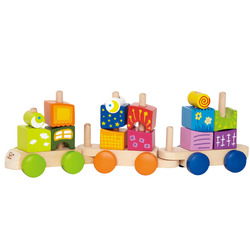 Hape Fantasy Train Wooden Building Blocks Educational Toy For Children Ages 2-6