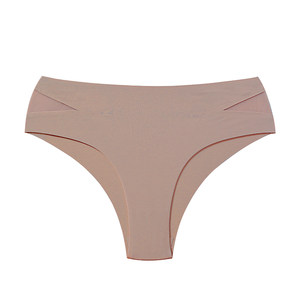 
Simple solid color sports style high-elastic dry ice silk seamless briefs sexy invisible yoga fitness women's underwear