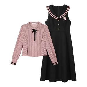 
Anne is not popular, college style tweed dress suit for women 2025 autumn and winter new slightly fat big size two-piece suit