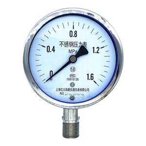 
Yichuan 304 stainless steel pressure gauge Y60BF anti-corrosion and rust Y100BF high temperature steam boiler pressure gauge
