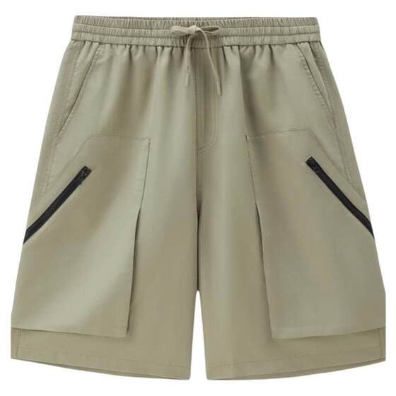 
Giordano shorts men's work pocket elastic waist loose woven casual shorts 01105306