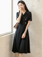 Летний тонкий пиджак классического кроя, платье, черная длинная юбка, городской стиль