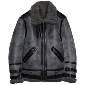 
Men's and women's original ecological sheep fur one-piece genuine leather coat thickened casual lapel short motorcycle jacket jacket such as