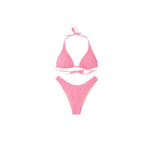 
[Limited time 40% off] Limone hot spring triangle cup sexy split swimsuit pink bikini vacation swimsuit