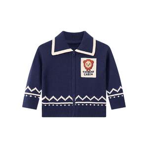 
TeenieWeenie Kids Bear Children's Wear 25 Autumn and Winter Men's and Women's College Style Zipper Knitted Sweater Cardigan