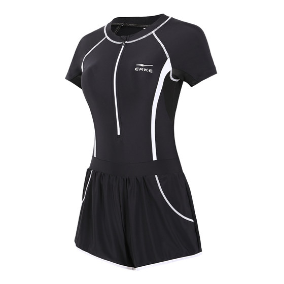 
Hongxing Erke swimsuit for women, slightly fat one-piece, boxer angle, conservative, large size, belly-covering, slimming, special for swimming pools and hot springs