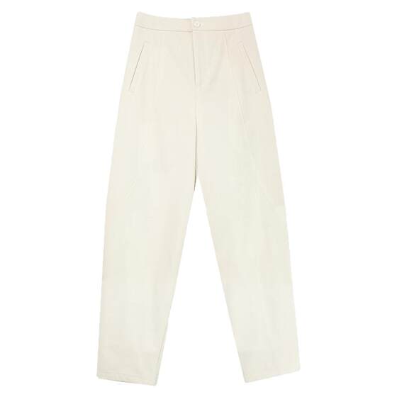 
Bailuyu Plus Velvet Thickened Duck Down Carrot Pants 25 Winter Style Simple Casual Nine-Point Slightly Elastic Women's Down Pants