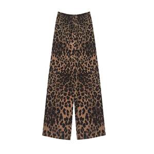 UC/ASA fashionable pants 14mm silk double crepe mulberry silk flowing leopard print shorts air pants wide-leg pants long trousers