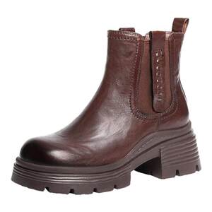 
Belle Women's Shoes Plus Velvet Warm Leather Chelsea Boots Women's Winter Cotton Shoes Thick Soled Chimney Short Boots F2K1DDD5