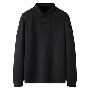 
Winter new style plus velvet thickened t-shirt men's lapel long-sleeved plus fat oversized top fat casual warm polo shirt