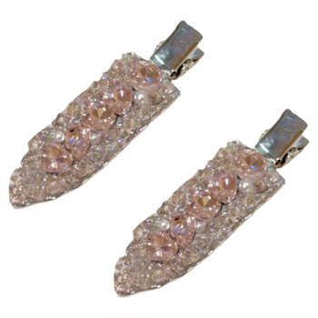 
Luxurious and luxurious shiny pink crystal rhinestone hair clip