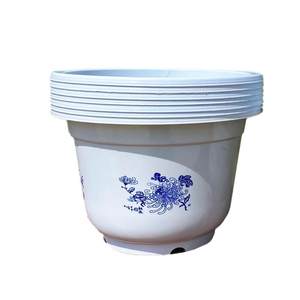 Special offer thick green potted flower pot potting seedlings in the balcony room indoor round green plastic large flower pot clear warehouse