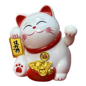 
xq Cute solar energy lucky cat automatic waving ornaments car ornaments office desk fortune cat decoration accessories