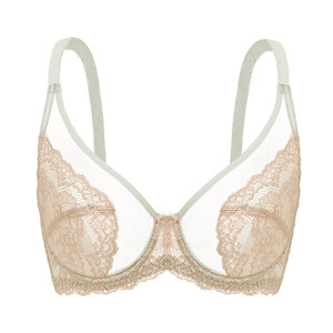 
Ya [Love in the Fallen City] Large breasts appear smaller, full cup bra anti-sagging large size slimming lace thin underwear for women