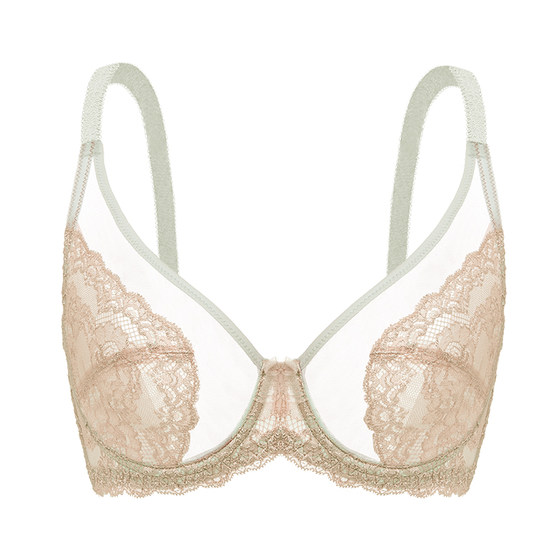 
Ya [Love in the Fallen City] Large breasts appear smaller, full cup bra anti-sagging large size slimming lace thin underwear for women