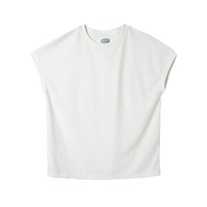 
Maden American ice silk thin T-shirt white front shoulder short sleeve small inner base top for women