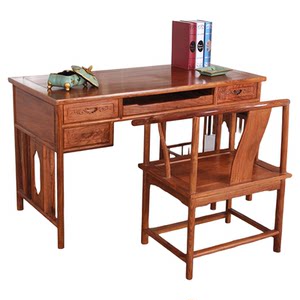 
Mahogany computer desk and chair rosewood solid wood home desk writing desk desk Chinese style hedgehog rosewood simple