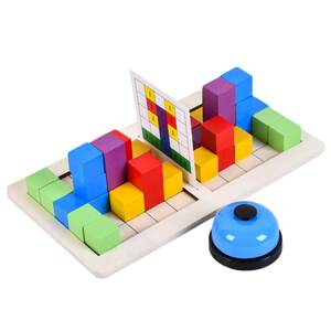 
Kindergarten small and large class mathematics puzzle area geometry double battle building block toys materials spatial thinking training