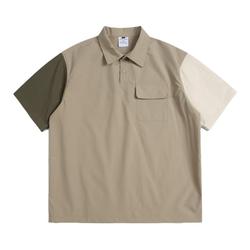Nanhe Japanese Stitching Contrast Color Half-sleeve Polo Shirt Men's Summer Teen Trend Loose Shirt Collar Tooling Short Sleeve