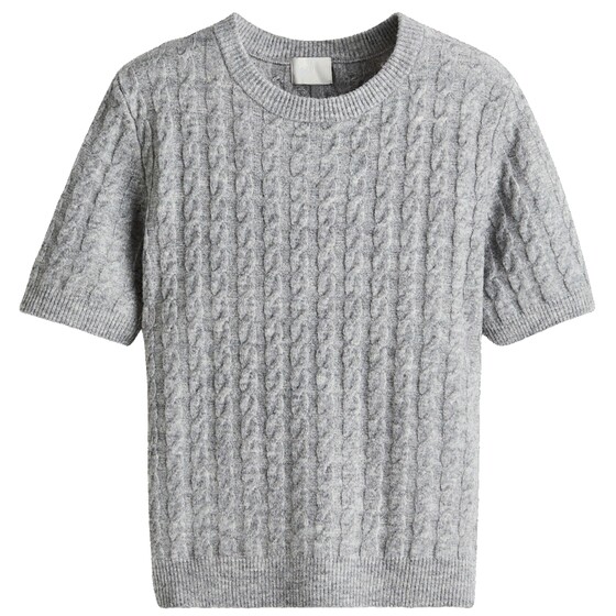 
HM women's wool sweater summer round neck cable knit sweater pullover bottoming shirt 1293385
