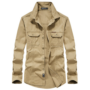
Jeep workwear long-sleeved shirt men's spring and autumn new middle-aged large-size shirt jacket men's pure cotton casual jacket