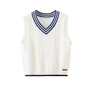 
David Bella Boys Sweater Vest Children's Knitted Vest Men's 2026 Spring New College Style Pure Cotton Children's Clothing