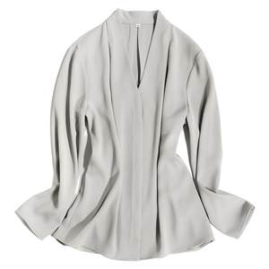 
OFFIY-Senior temperament in the workplace-V-neck French professional civil servant interview suit with long-sleeved white shirt for women