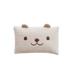 
ins Korean style cute quilted baby pillow flat pillow bear embroidered pillow large children's cotton pillow case