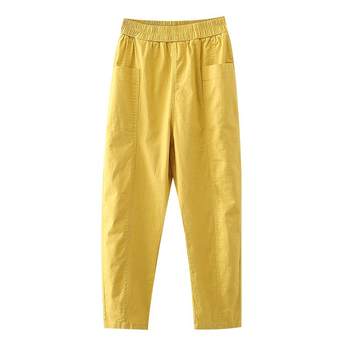 Suitable for pants with thick thighs, nine -point pants women's pants
