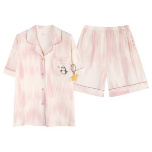 Urban Beauty Pure Cotton Pajamas Summer Couple Men's Short Sleeve 2026 New Women's Cartoon Home Clothing Set