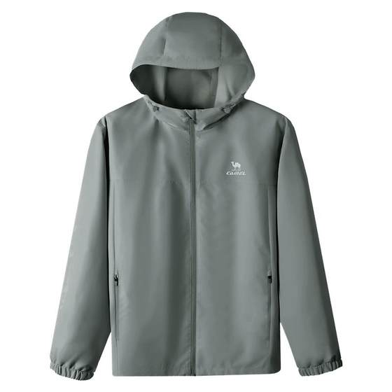 
Camel sports hooded jacket for men 2025 autumn and winter new woven water-repellent jacket simple and fashionable versatile windbreaker