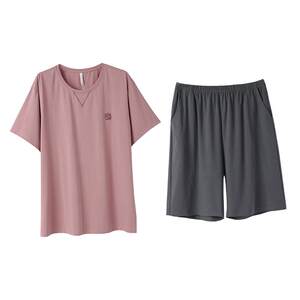 An Zhiban [Great Cool Feeling] Summer Men's Pajamas, Pure Cotton Short Sleeves, Casual and Simple Home Clothing Set, Loose