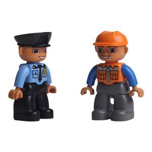 Children's large particle building block scene professional doll boy girl doll car toy doll accessories parts