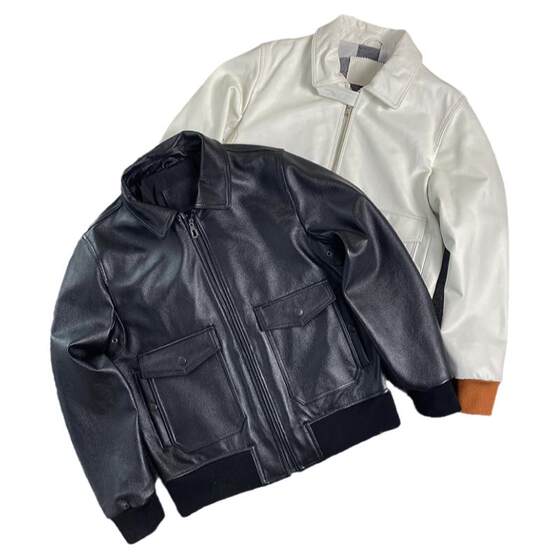 Spring and autumn new jacket head layer cowhide A2 flying suit leather leather clothes short leather jacket classic men's leather jacket