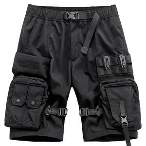 VIP worker shorts Men's summer multi -pocket function penta -pants large -size sports speed dry pants tide card casual pants