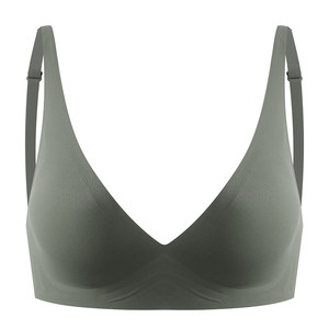 
VACW super comfortable watery underwear anti-sagging gathering without traces, no steel rings, jelly strips, girls latex bra