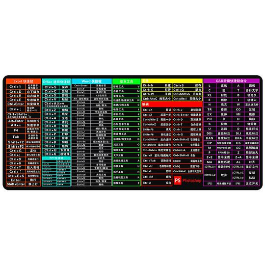 Brown Carving Extra Large Mouse Pad - Desk Pad with Shortcut Keys