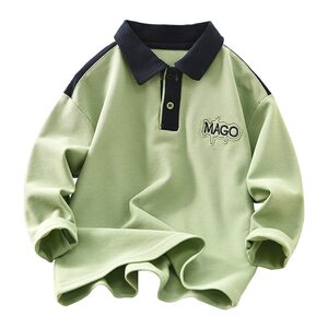 
Boys' bottoming shirt, long-sleeved t-shirt POLO spring and autumn cotton 2026 new casual medium and large children's Korean style splicing top