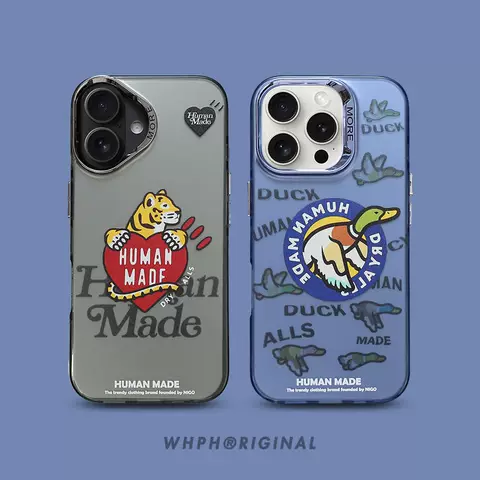 Trendy Human Made iPhone Case With 3D Illustration & Metal Accent – Pro/Plus/Max/Air  – iPhone 17,  iPhone 16, iPhone 15, iPhone 14, iPhone 13