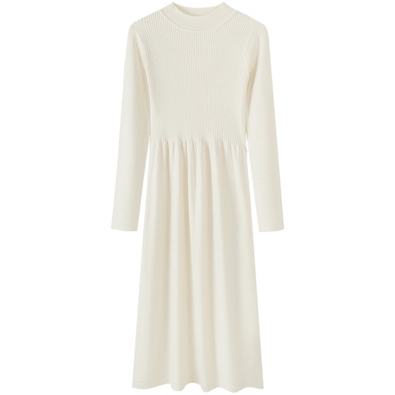 
Mutu with coat long-sleeved knitted dress for women autumn 2025 new high-end sweater bottoming long skirt