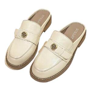 
Saturday camellia bag-toe half-slippers for women wearing 2025 new summer lazy shoes mules sandals