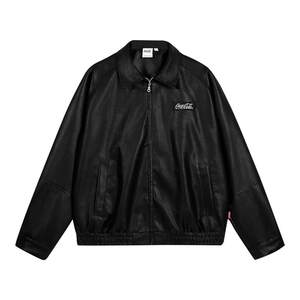 
Coca-Cola / Coca-Cola Men and Women's Embroidered American Jacket Casual Lapel Leather Jacket