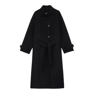 
pusumede Moyu old poems high-end silhouette wool coat women's belted waist mid-length woolen coat