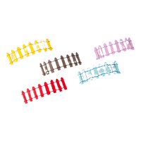 10pcs Mini Wooden Fence Cake Decoration Plugs In Colorful Small Fence For Baking - Birthday Party Decoration