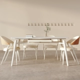 Luo Xuan Pure White Dining Table Board Домохозяйство Маленькая квартира вращающаяся и убирающаяся кремово -ветроэнергетическая вариабельная раунд 8 -Pperson Matt