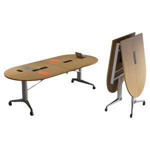 
Oval folding conference table, mobile desk, long table, training table and chair, multifunctional light luxury office desk